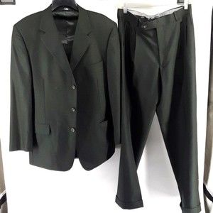 black with green tint Ferretti UOMO 2 piece suit 32R